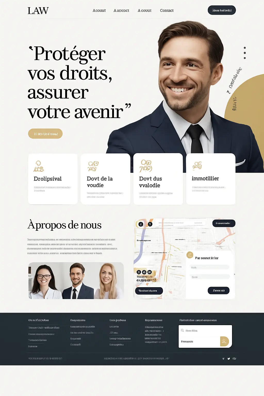 Maquette de site pour cabinet d'avocats réalisée par Atlassli